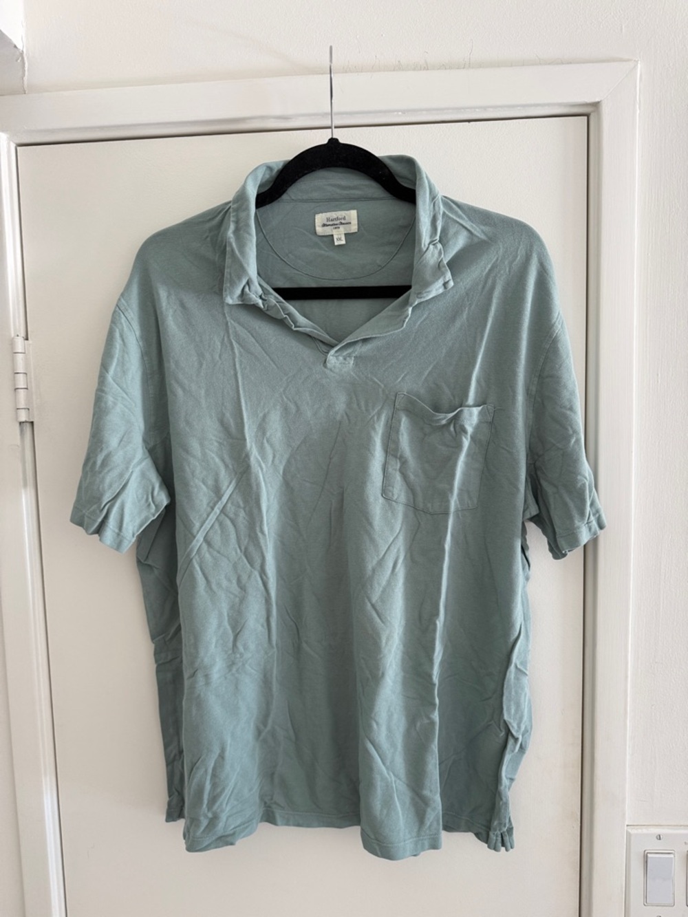 Hartford Soft Pocket Polo in Light Teal